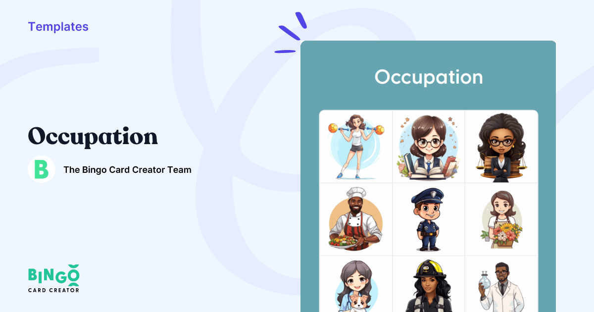 Occupation Bingo Printable Amp Customizable Bingo Card Creator